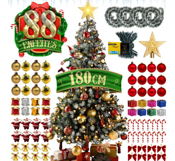 Árvore Natal Pinheiro 180cm Enfeitada Decorada Promoção 180m