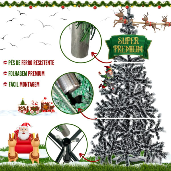 Árvore Natal Pinheiro 180cm Enfeitada Decorada Promoção 180m - Imagem 3